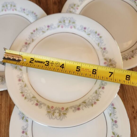 Crown Ming Fine China Windsor 4 Salad Plates 7.5" Jian Shiang Floral Pattern - Picture 2 of 8